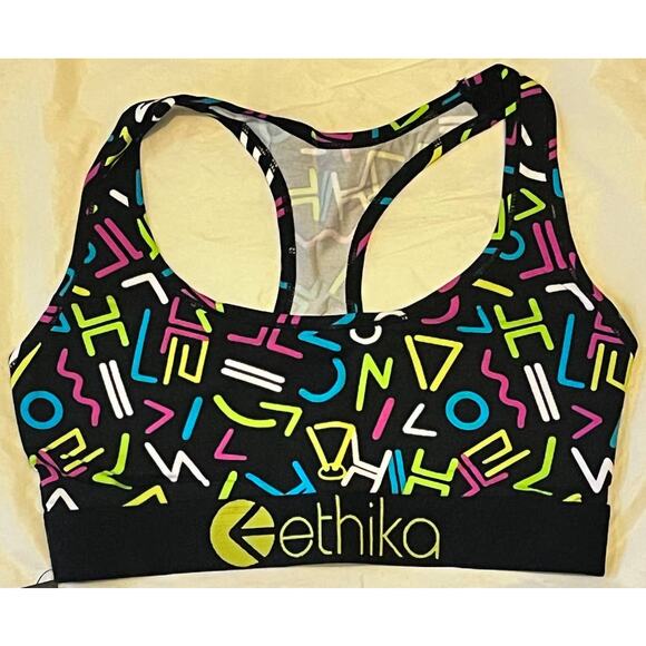 ETHIKA GIRLS JR S - BRA | Sport Bra Jr Size L (10/12) | 90's Retro | NEW - Picture 1 of 8